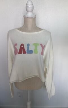 Moon & Madison Salty Cropped Knit Sweater - XL